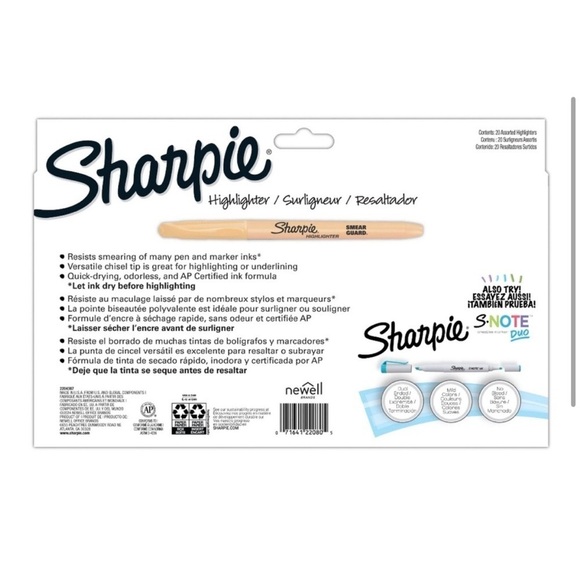 Sharpie 20 Pk Pastel and Fluorescent Highlighters NEW - Picture 3 of 3